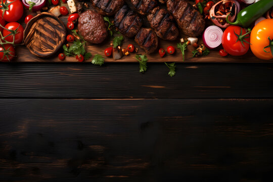Hintergrund mit Fleisch am Rand