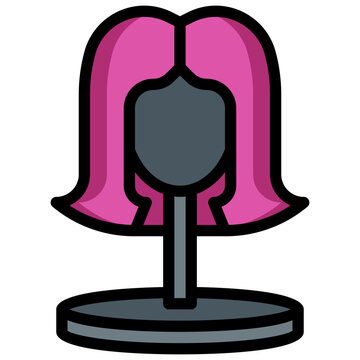 recommend clip art: wig filled outline icon,linear,outline,graphic,illustration