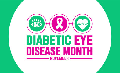 November is Diabetic Eye Disease Month background template. Holiday concept. background, banner, placard, card, and poster design template with text inscription and standard color. vector illustration