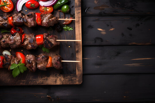 Hintergrund mit Fleisch am Rand