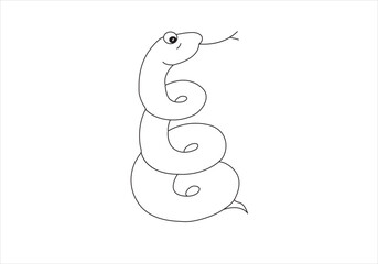 line art illustration a angry snake