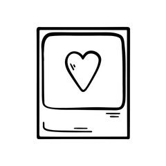 Valentine vector icon. Postcard for Valentine's Day. Postcard heart. Illustration in doodle style.