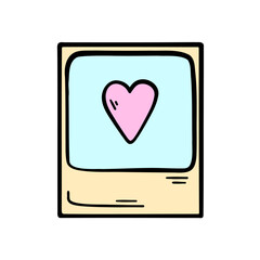 Postcard for Valentine's Day. Postcard heart. A gift to a loved one. Vector illustration in doodle style.
