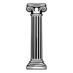 roman column hand drawn illustration.
