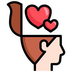 IN LOVE filled outline icon,linear,outline,graphic,illustration - obrazy, fototapety, plakaty