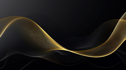 Grey and Gold Minimalist Abstract With Wave or Curves Background