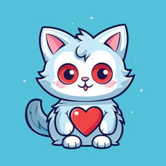 .vector cute cat cartoon vector icon illustration
