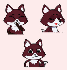 Set of 3 Cartoonish Fox