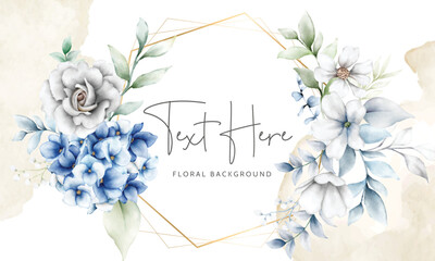 elegant flower background with beautiful floral wreath