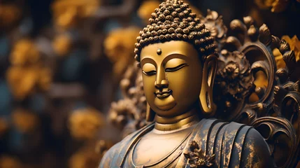 Tuinposter Buddha statue symbol of spirituality and meditation © Taisiia