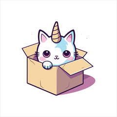 .vector cute cat cartoon vector icon illustration