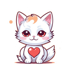 .vector cute cat cartoon vector icon illustration