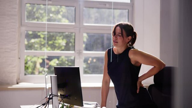 Back Pain Bad Posture Woman Sitting