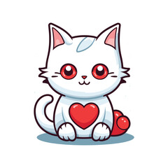 .vector cute cat cartoon vector icon illustration