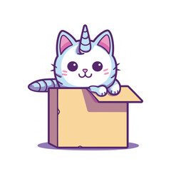 vector cute  cat  on white background