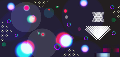 Abstract background with colorful circles and geometric elements,  Modern abstract  shapes design.