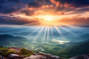 sunset over the sea AI Generative