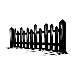 wooden fence , Sketch of fence. Hand-drawn.