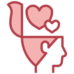 IN LOVE filled outline icon,linear,outline,graphic,illustration - obrazy, fototapety, plakaty