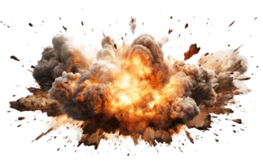 Keuken spatwand met foto Explosion Border Captured in a Striking Frontal View Isolated on a Transparent Background PNG © Haider