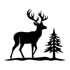 Graceful deer  silhouette
