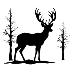 Graceful deer  silhouette
