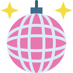 Disco ball icon on transparent background 