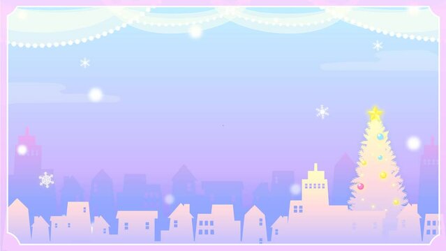 ゆめかわなクリスマスツリーの動画素材

