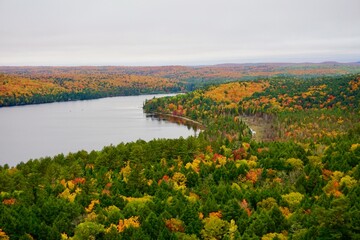 Booth's Rock Trail Overlooking the Rock Lake, Algonquin Provincial Park, Muskoka, Ontario, Canada