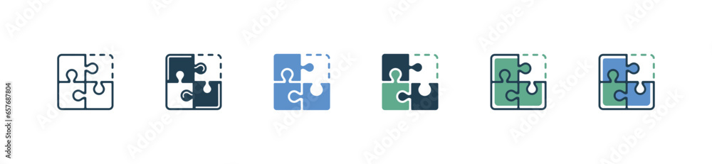 Poster simple jigsaw puzzle piece icon business problem solving vector management strategy creative solutio