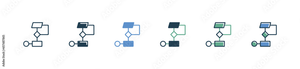 Poster simple flowchart diagram business workflow process icon vector business startup procedure automation symbol illustration project management design