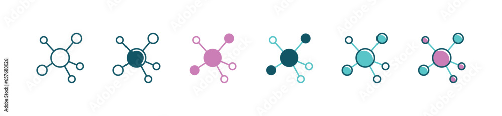Aufkleber simple connection network business global community icon vector circle people social link hub marketing distribution element symbol illustration for web and app