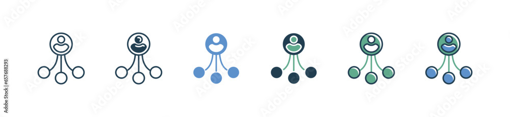 Poster business network global community icon vector partnership people connection online media symbol illu