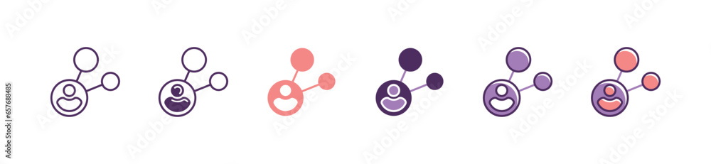 Poster simple business social network global community icon vector group of marketing partnership structure symbol illustration for web and app