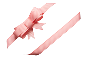 Pink ribbon bow for gift box decoration