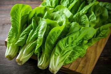 a bunch of green and crisp romaine lettuce