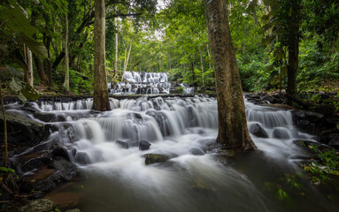 Samlan Waterfall is a beautiful waterfall. In the national park and near the city, it is easy to get around.