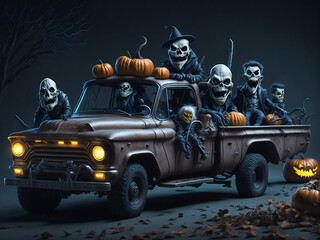 Spooktacular Monster Truck Madness: A Halloween Spectacle