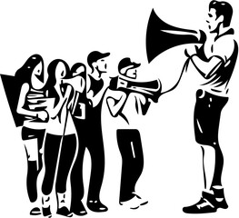 Fototapeta premium Protesters vector illustrations, people protesting for their rights, people marching 