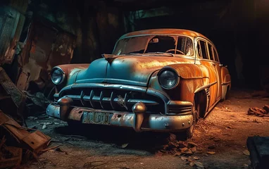 Foto op Canvas Old and destroy classic  car © KHAIDIR