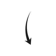 Geometric arrow semicircular rounded curved shape.