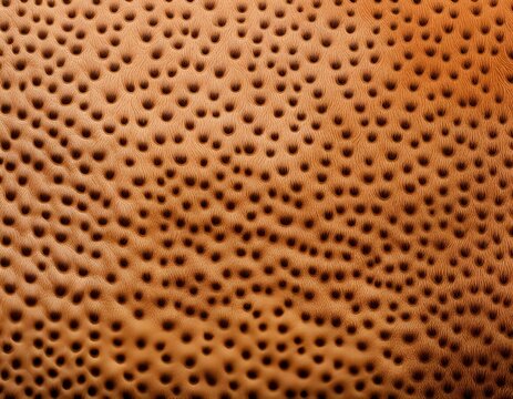 Ostrich skin leather, bumps or holes that trigger trypophobia