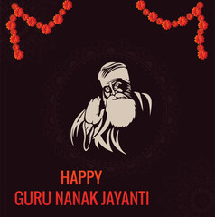 Vector Illustration,poster or banner of Guru Nanak Jayanti celebration.