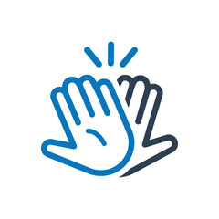 Obraz premium Hands celebrating with a high 5 icon