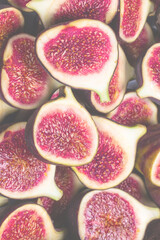 Tasty figs background. Top view.