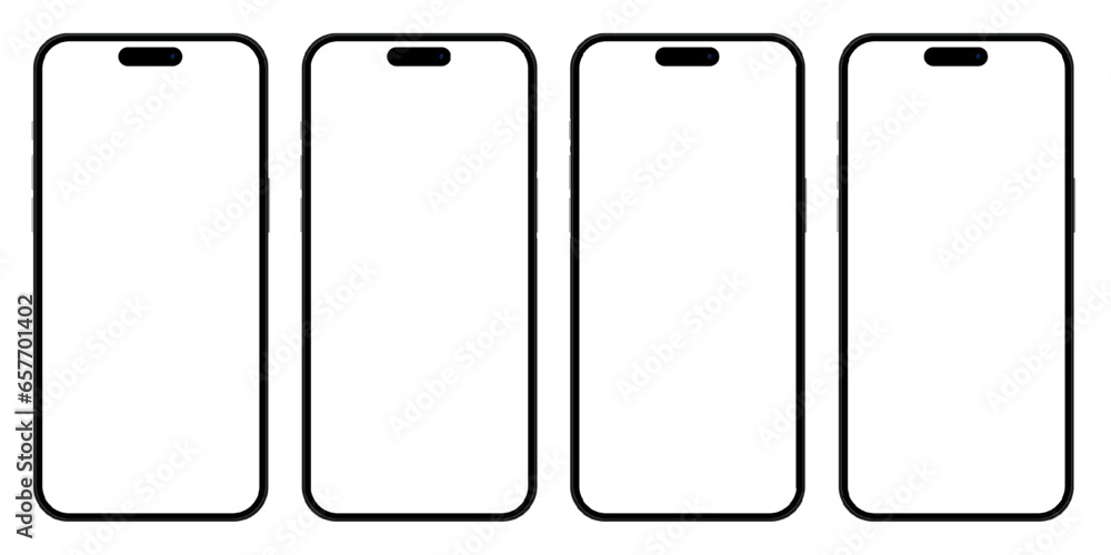 Aufkleber set of realistic models smartphone with transparent screens. smartphone mockup collection. phone moc