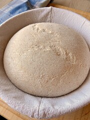 sourdough for bread in basket