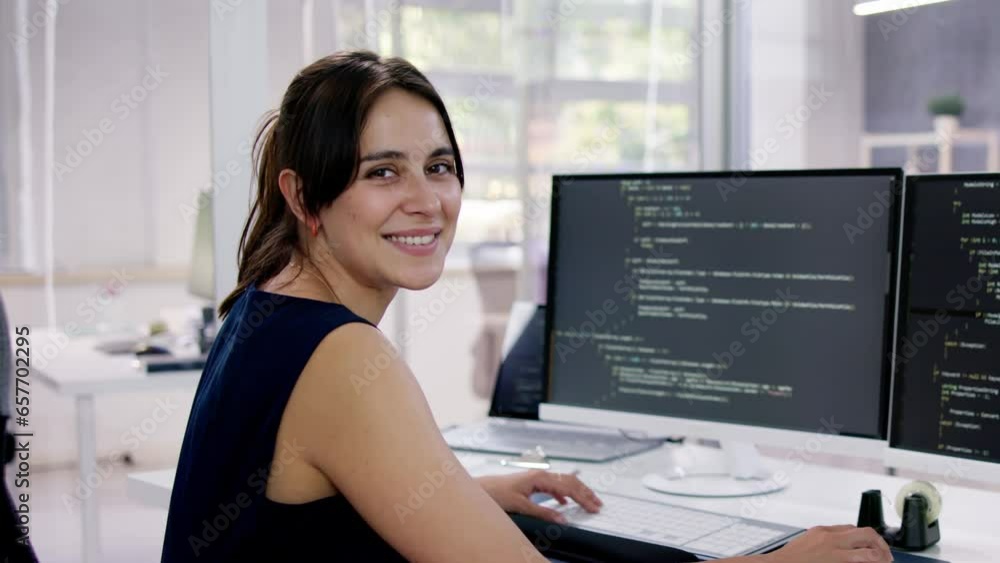 Aufkleber programmer woman coding