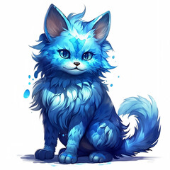 anime blue fur cat