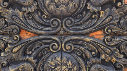 cement carving texture background on garden wall